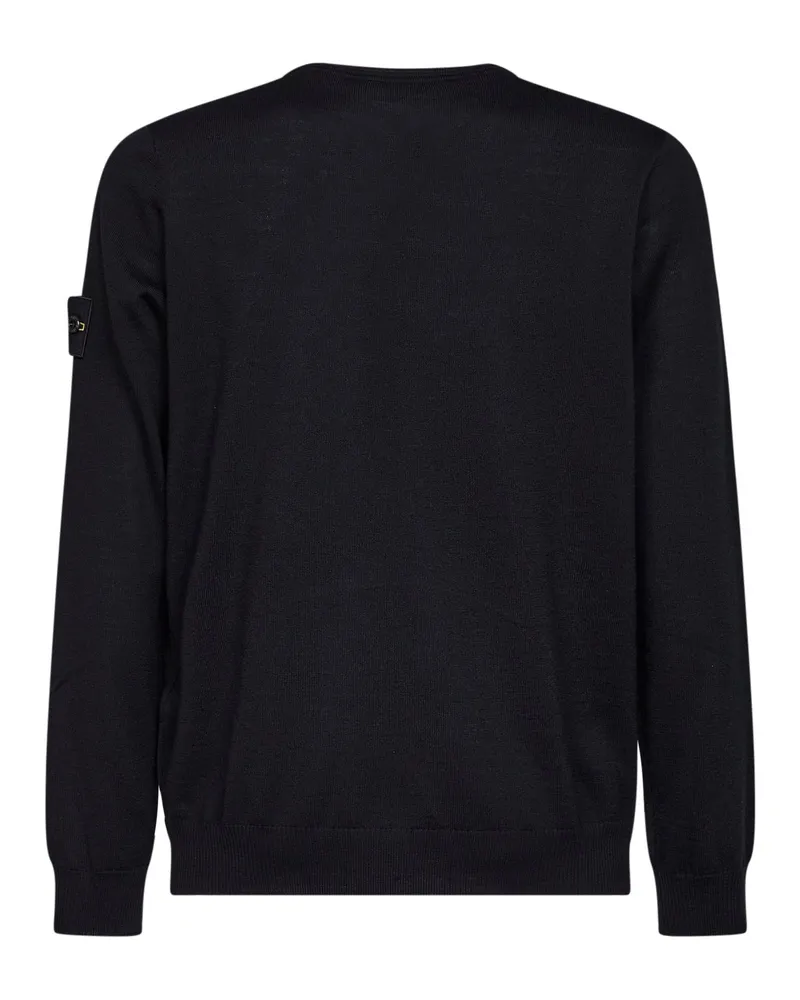 Stone Island Men Crewneck Sweater Rws Black Virgin Wool Black