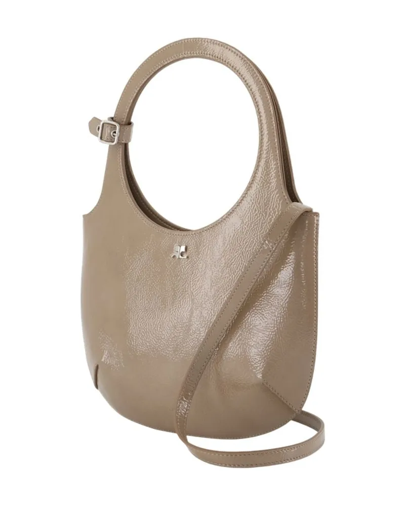 Courrèges Women's Holy Purse -  Leather Brown Calfskin Bags Handbags-Purses Brown
