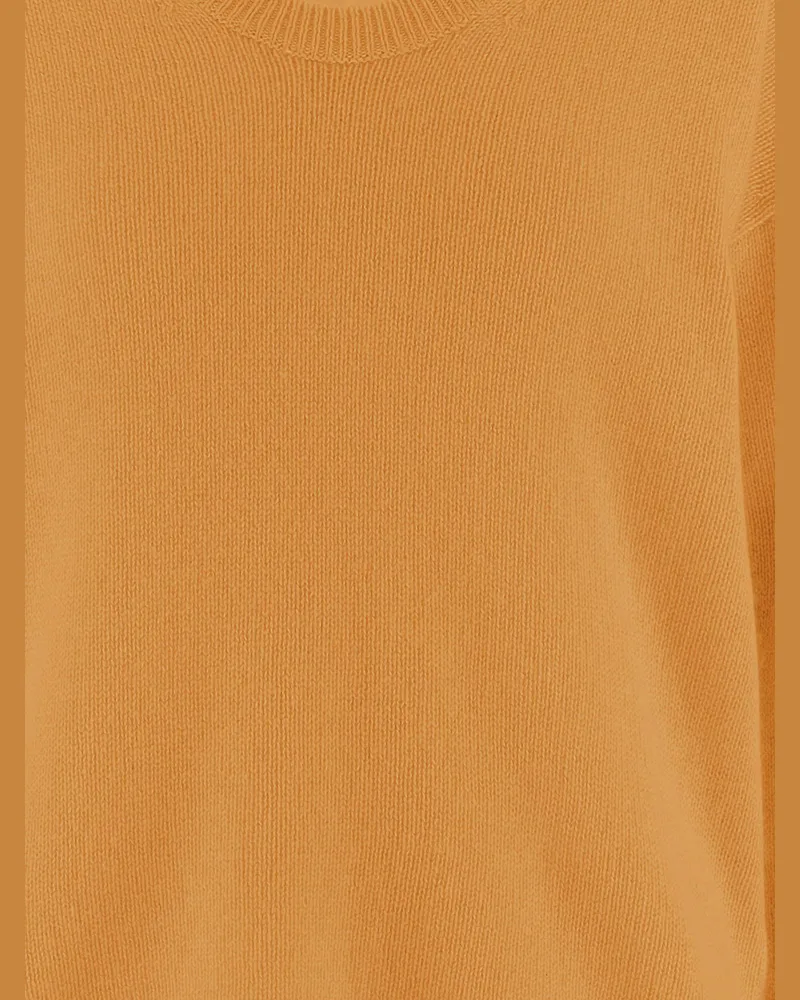 ALLUDE Cashmere V-Neck Sweater — Orange Orange