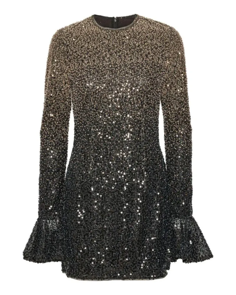 ROTATE Birger Christensen Sequin-Embellished Mini Dress — Gray Gray