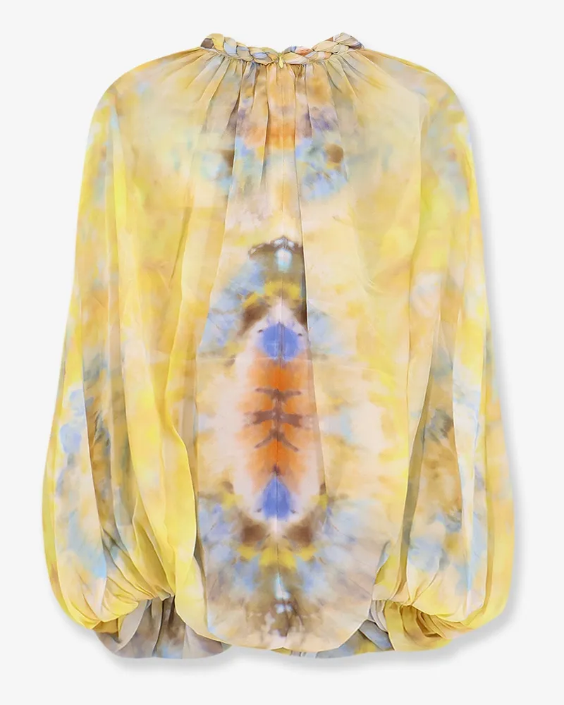 Zimmermann Women's Silk Top Alchemy Twist Billow Yellow T-Shirts & Jerseys Yellow
