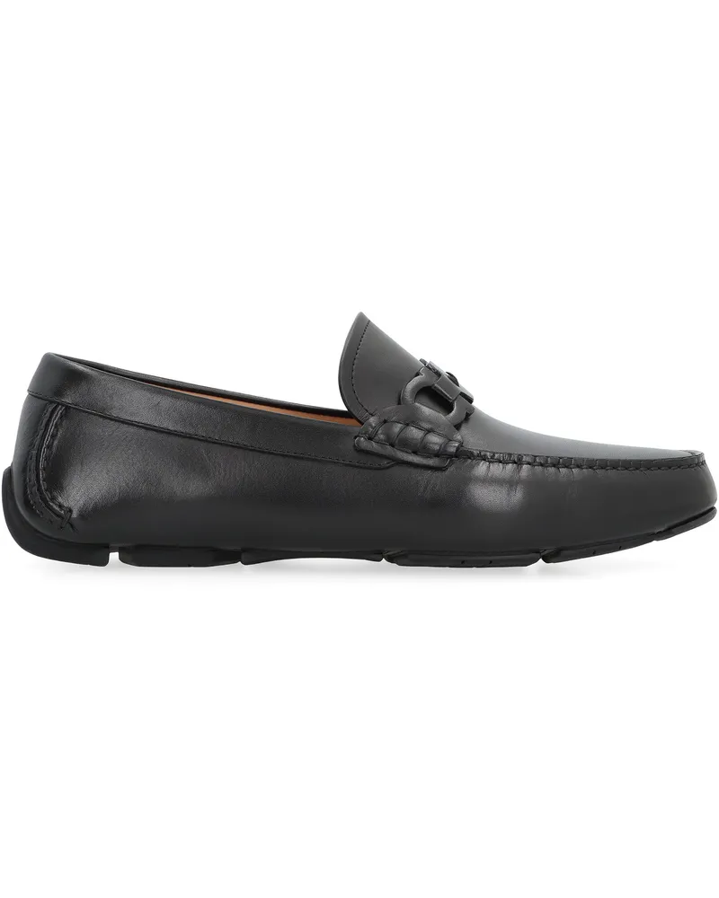 Ferragamo Men's Loafers Byte Leather Black Calf Black