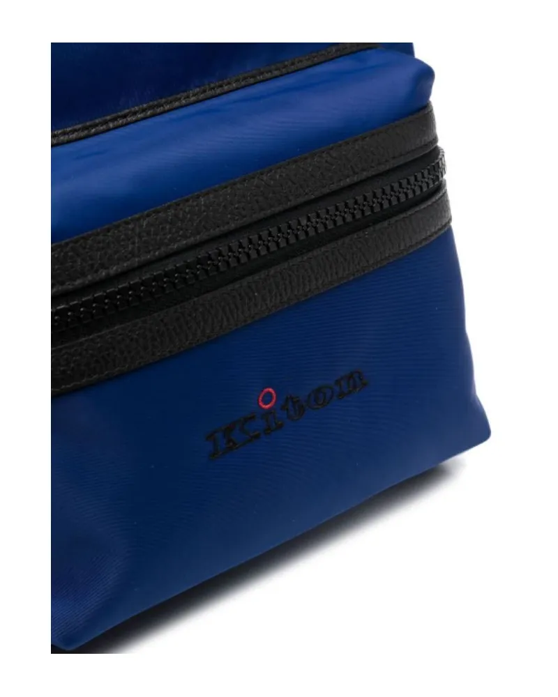 Kiton Men's Logo-Print Zip-Up Backpack Ss22 W Royal