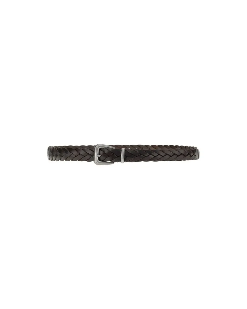 Brunello Cucinelli Braided Calf Leather Belt — Brown Brown