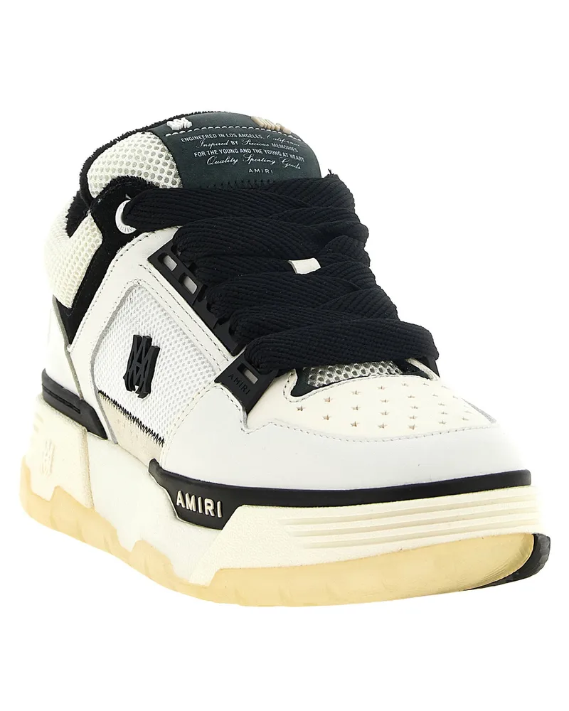 Amiri Leather & Technical Fabric Sneakers — White White