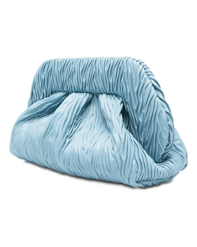 THEMOIRÈ Women's Clutch Bag Medium Arricciata Forget-Me-Not Cotton Blue
