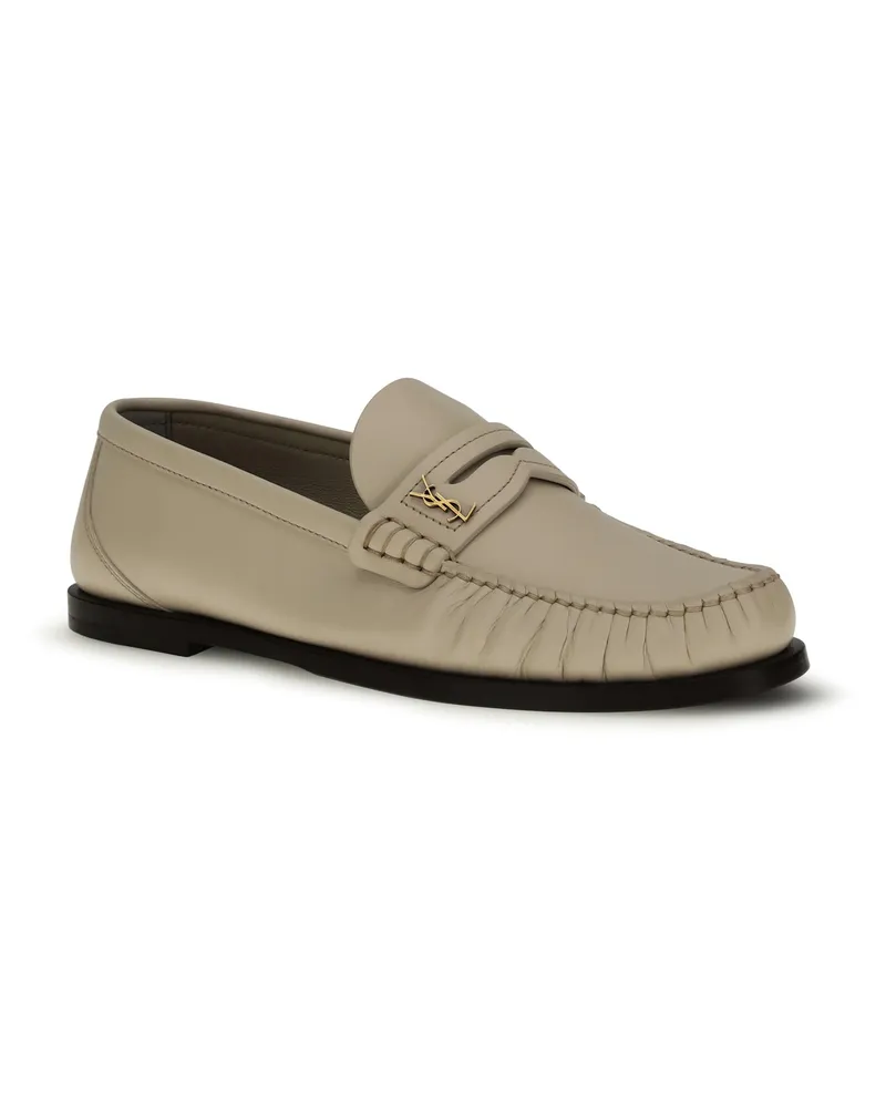 Saint Laurent Women's Laurent Loafers Black Beige