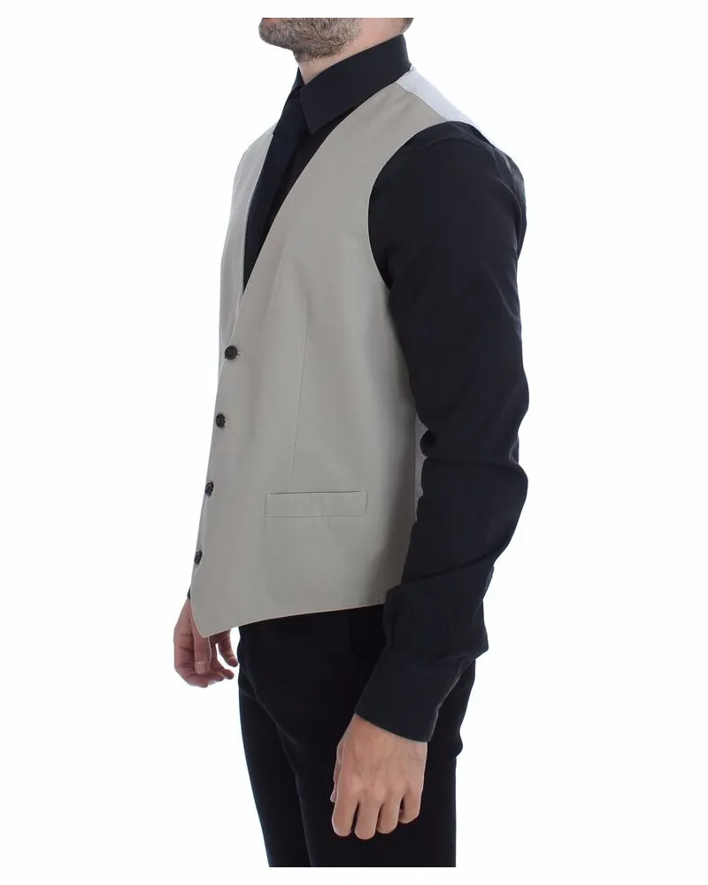 Dolce & Gabbana Cotton-Silk Blend Dress Vest — Beige Beige