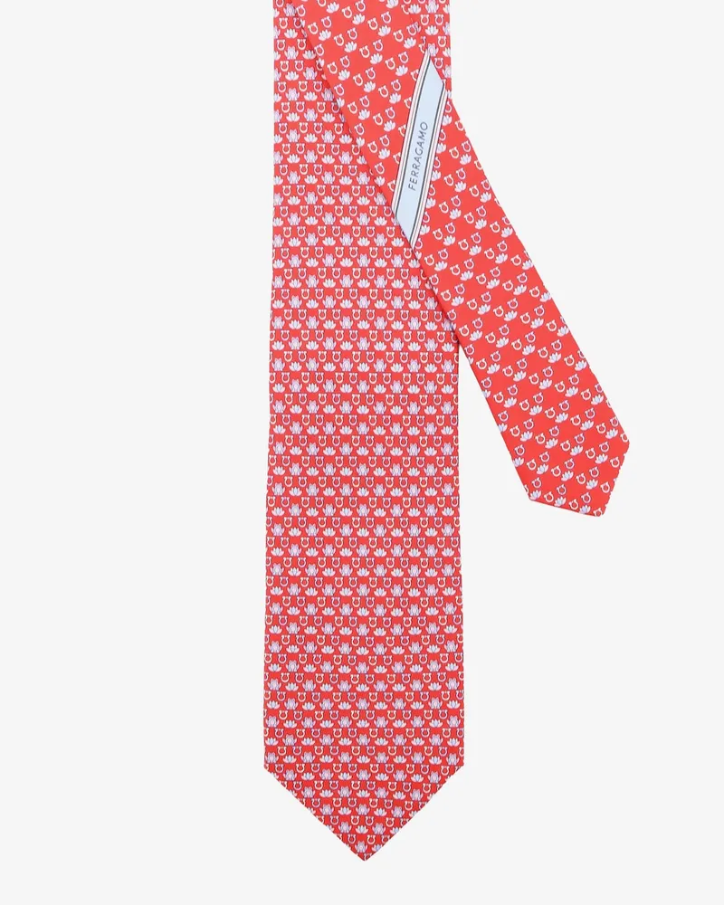 Ferragamo Men's Silk Tie Clarissa Red Ties & Bow Red