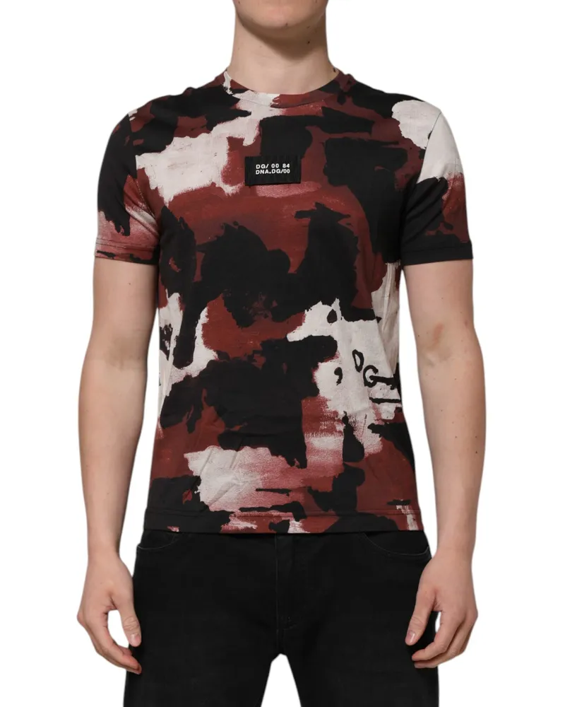 Dolce & Gabbana Multicolor Camouflage Men Crew Neck T-Shirt Cotton Multicolor