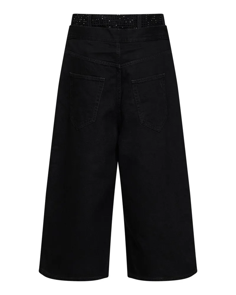 ATTICO Women's Jeans Double-Waistband Black Cotton Black