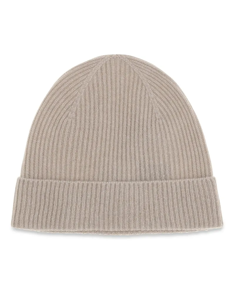 Kiton Men's Wool Beanie Hat Beige Merino Ovis Aries E Hairbands Beige