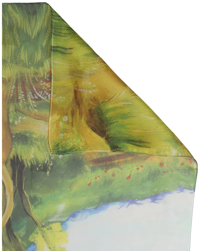 Dolce & Gabbana Silk Landscape Foulard Scarf — Blue Blue