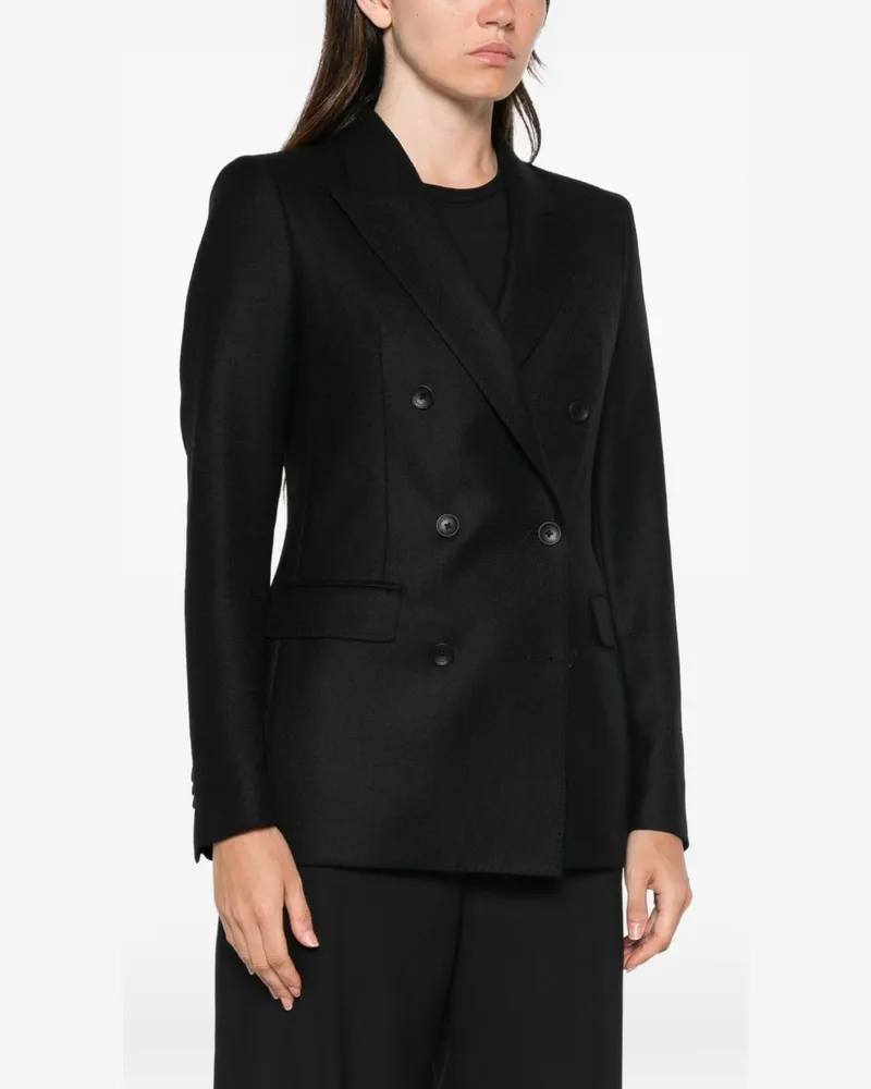 Tagliatore Double-Breasted Wool Blazer — Black Black
