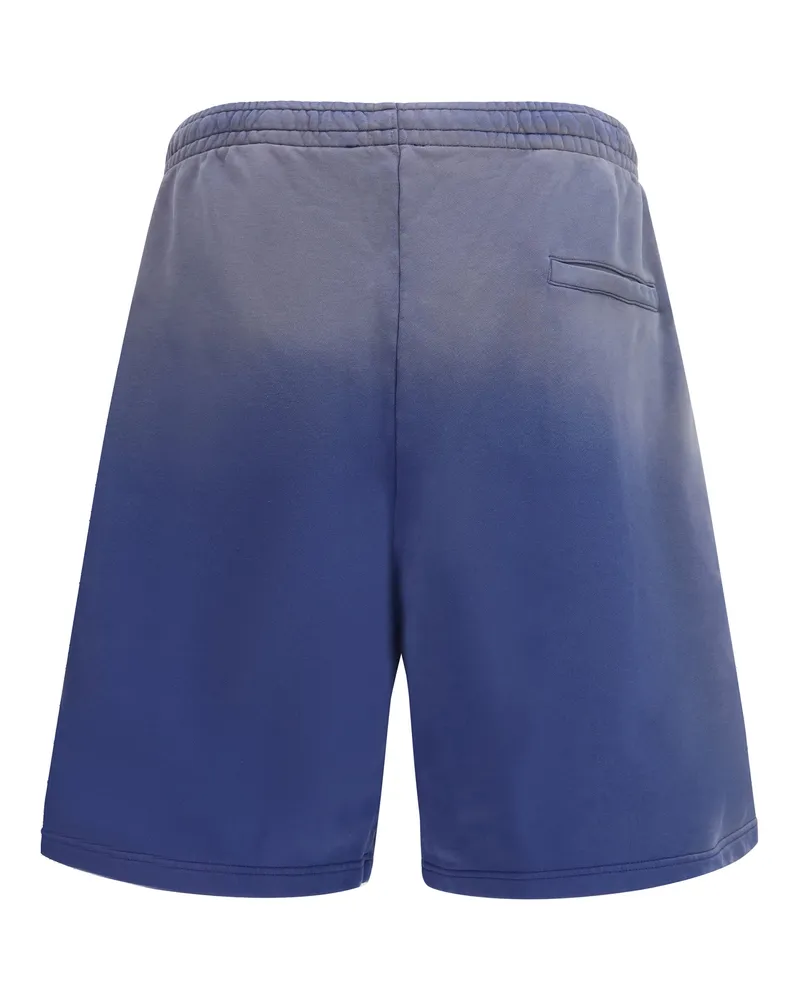 Moschino Men Bermuda Sweat Shorts With Gradient Blue Cotton Blue