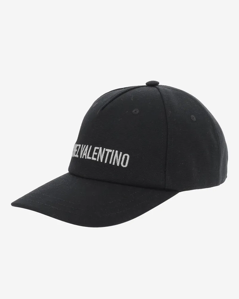 Valentino Garavani Men's Cotton Baseball Hat With Embroidery Black Black