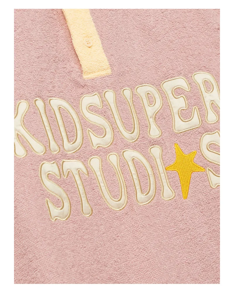 KidSuper Embroidered Logo Colourblock Polo — Pink Pink