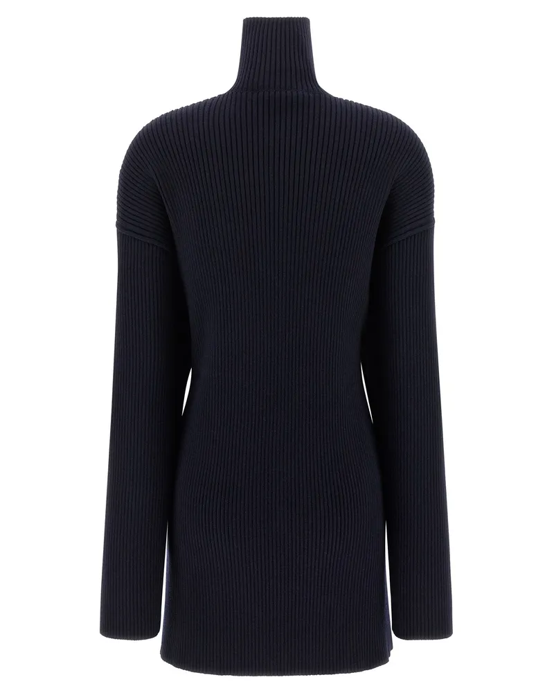Balenciaga Women's Blue Wool Short Dress Navy