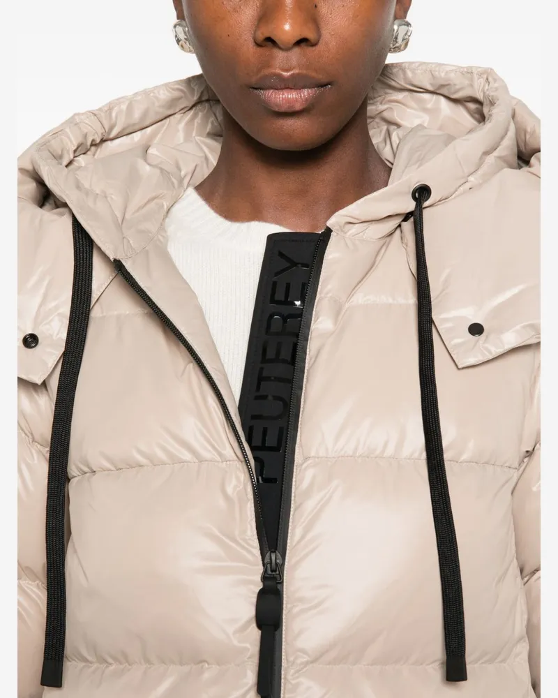 Peuterey Hooded Quilted Down Jacket — Beige Beige