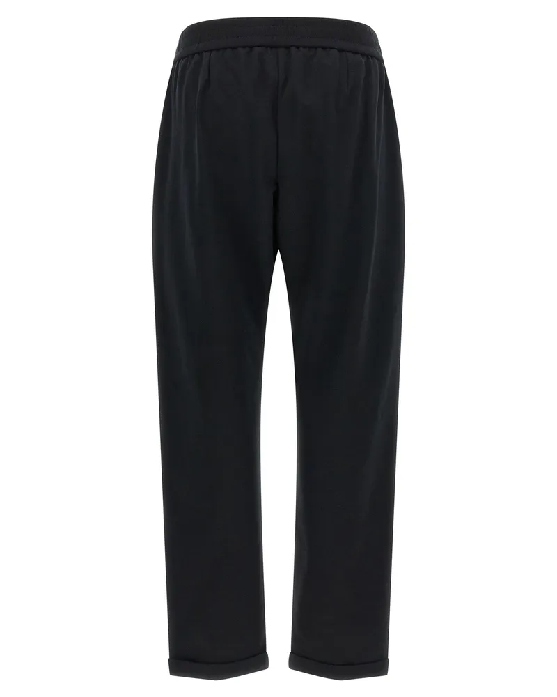 Brunello Cucinelli Light Stretch Cotton Track Joggers — Black Black