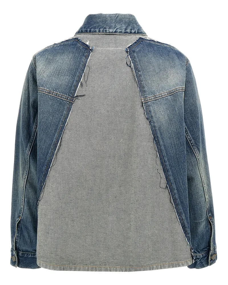 Maison Margiela Layered Cotton Denim Jacket — blue Blue