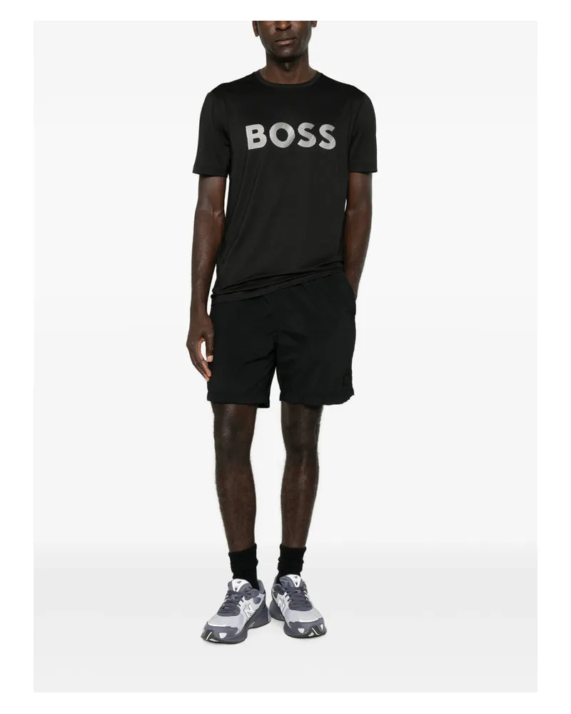 HUGO BOSS Logo-Print Cotton T-Shirt — Black Black