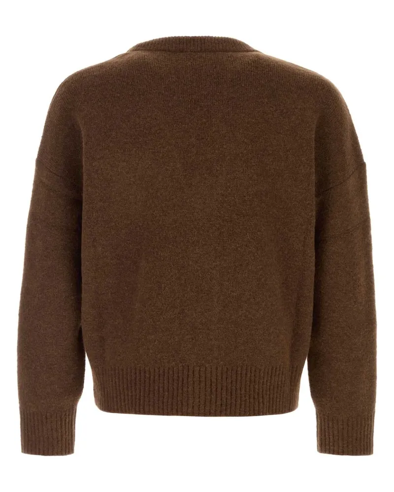 AMI Paris Alpaca Blend Cardigan — Brown Brown