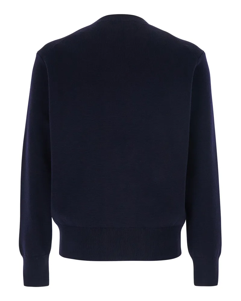 AMI Paris Men's Crewneck Sweater, Blue Cotton Tops Top 