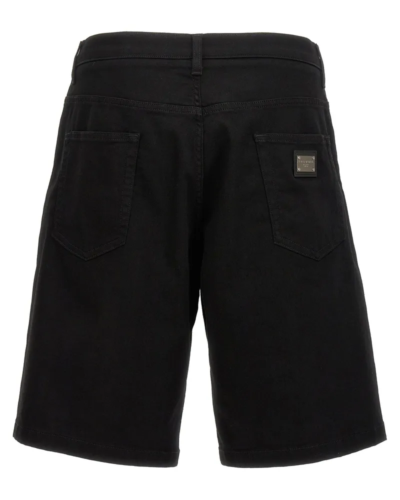 Dolce & Gabbana Stretch Denim Bermuda Shorts — Black Black