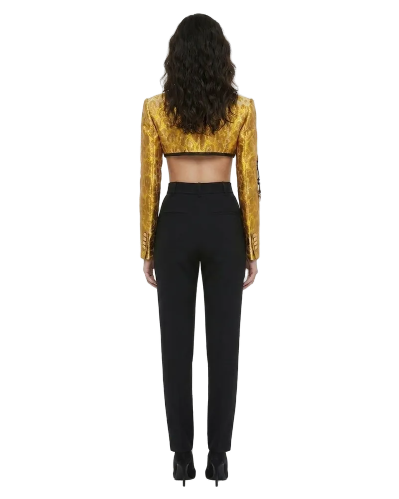 Dolce & Gabbana Women Multicolor Elastane Full-Length Jacket Clothing Gold