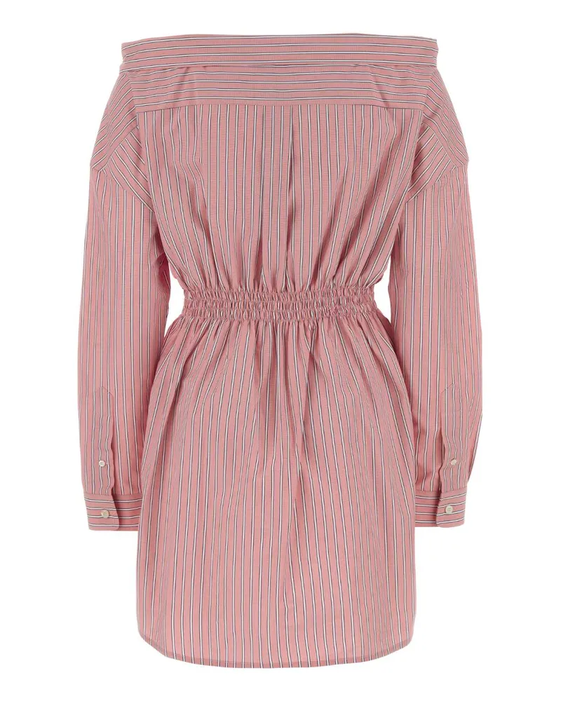 Miu Miu Women's Embroidered Poplin Shirt Dress Rosa Exterior: Cotton Abiti Pink