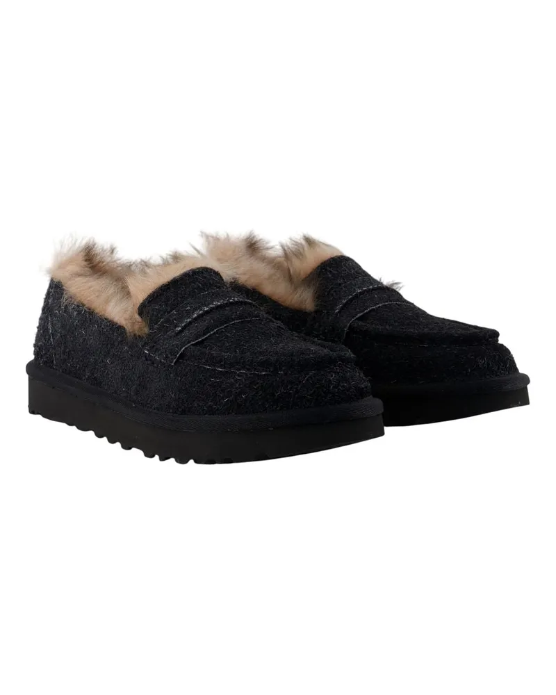 UGG Women's Ellis Loafer -  Leather Black Calfskin Shoes Flat-Shoes Black