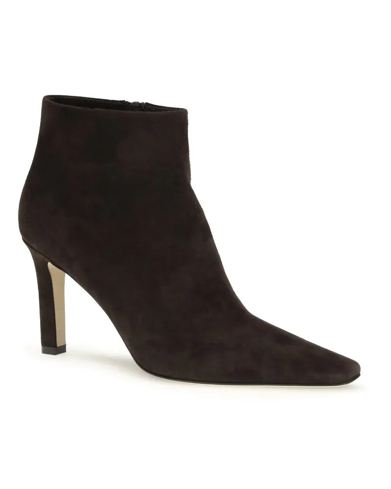 The Row Women's Squared Toe Nappa Leather Ankle Boots Lacquer Brown Brown