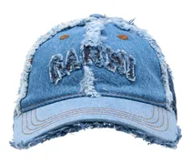 Women's B3020078-999 Distressed Denim Baseball Cap Blue Cotton
