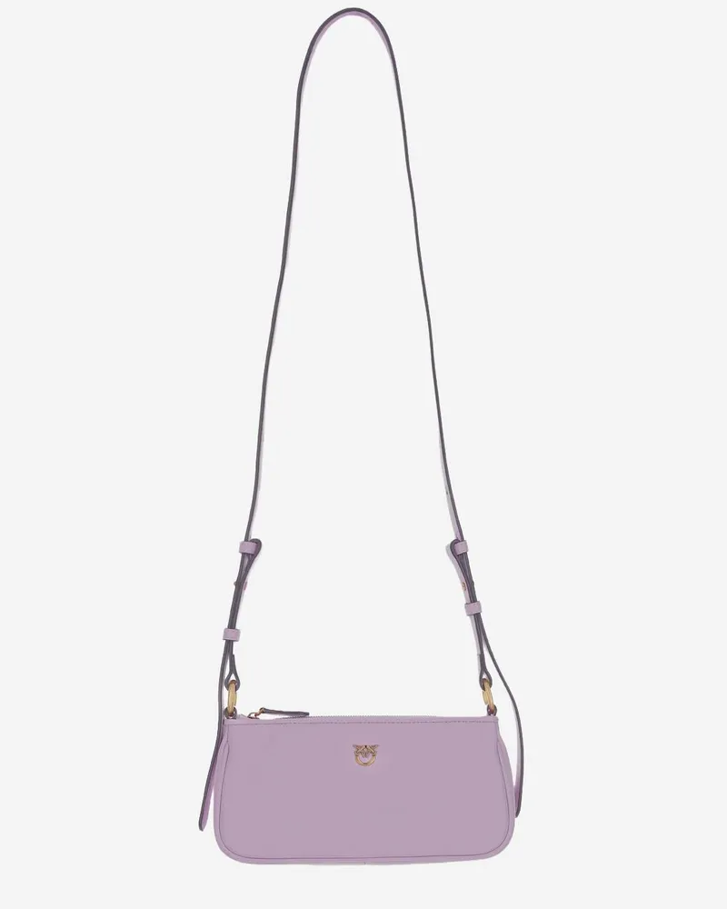 Pinko Women's Half Moon Baguette Mini Leather Bag Lilac Shoulder Purple