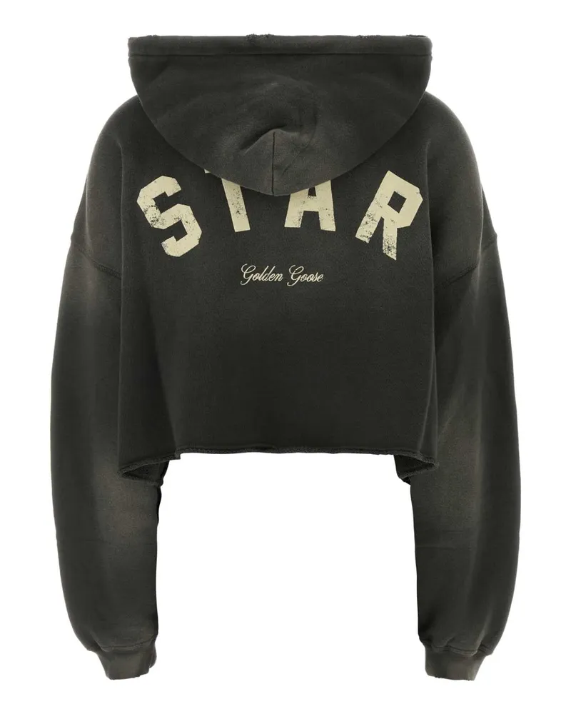 Golden Goose Women Slate Cotton Sweatshirt Charcoal Exterior: Felpe Sweater Charcoal