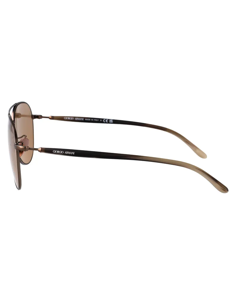Giorgio Armani 0AR6162 Tinted Aviator Sunglasses — Brown Brown