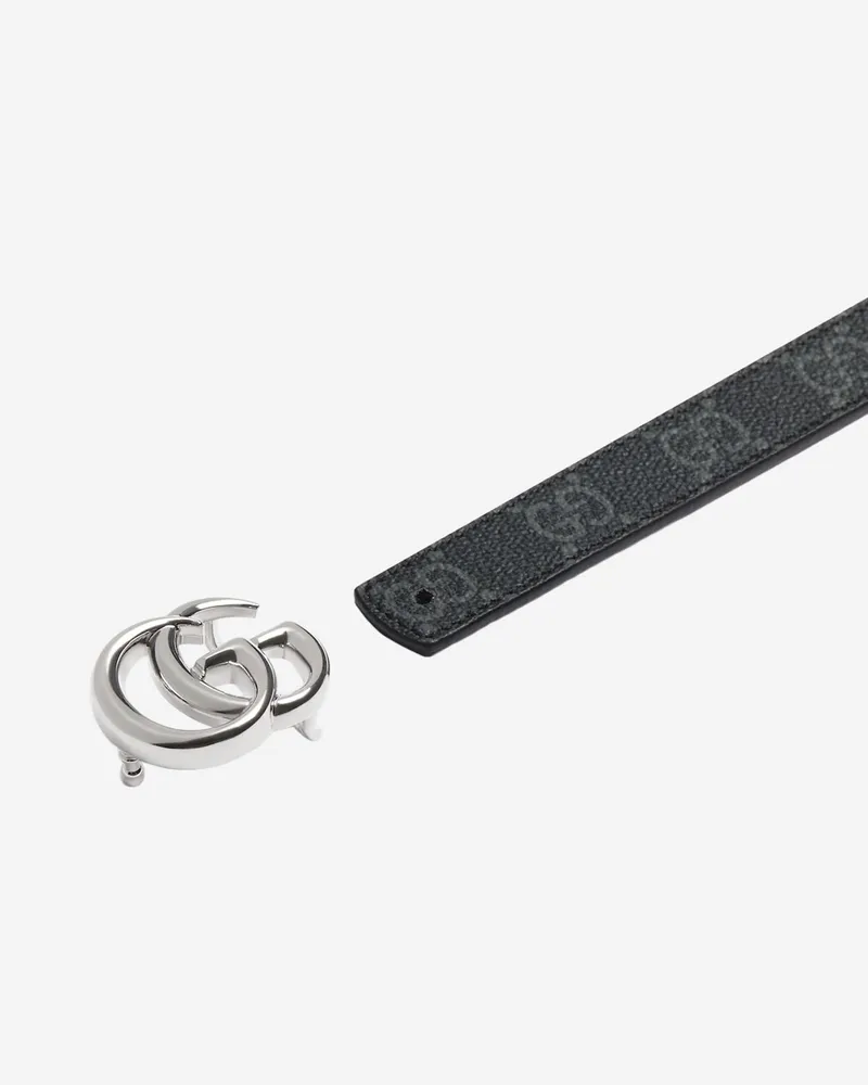Gucci Women's Reversible Belt Black Fabric Black