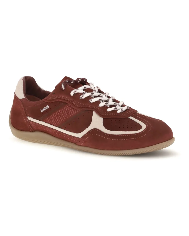 Alohas Suede Leather Sneakers — Burgundy Burgundy