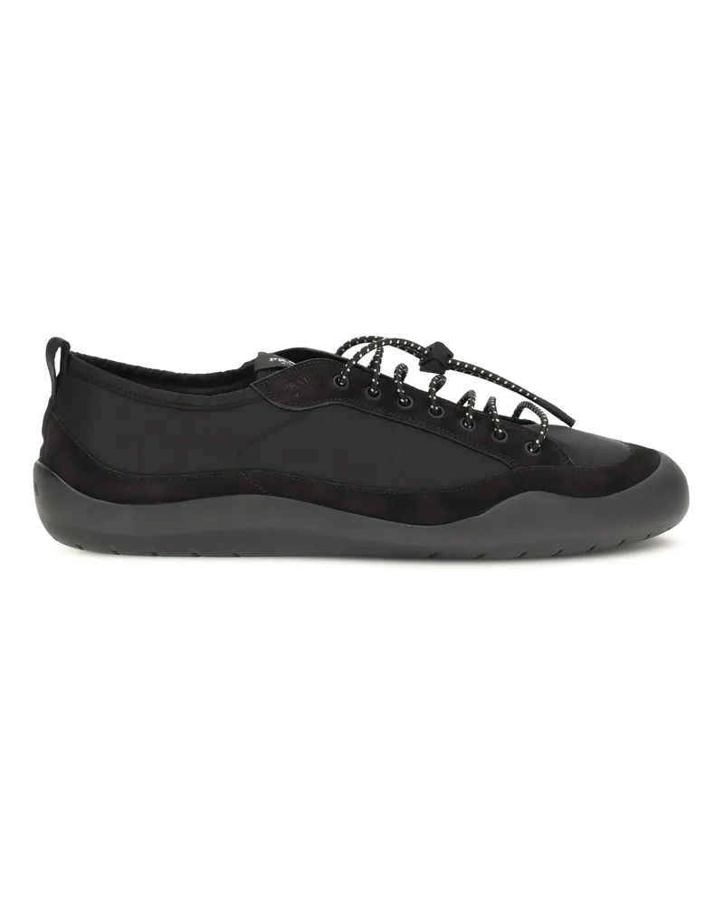 Prada Men's Sneakers, Leather And Fabric Black Upper: Recycled Polyamide Trainers Black