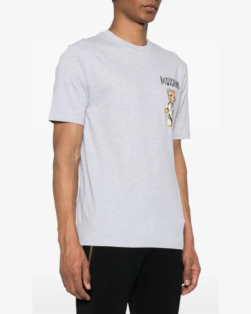 Moschino Men's Teddy Bear Logo T-Shirt Grey Clothing > Polo & T-Shirts Gray