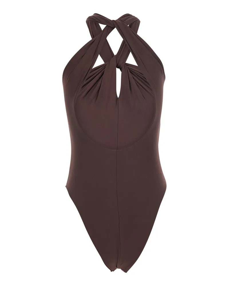 Federica Tosi Women's One-Piece Swimsuit Brown Polyamide Swimwear Sea Clothing Brown