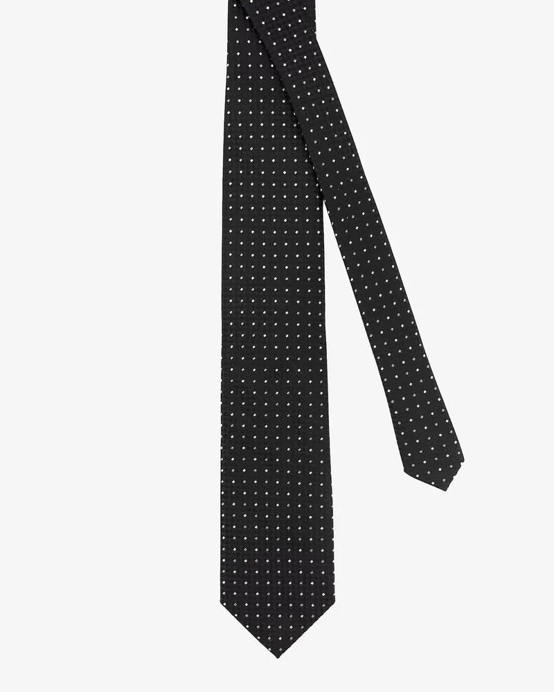 Tom Ford Men's Silk Tie With Geometric Pattern Black Ties & Bow Black