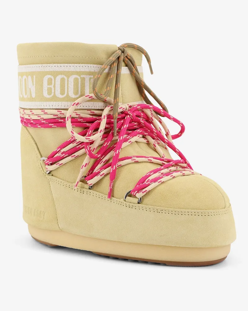 Moon Boot Women's Icon Low Suede Boots Beige Suede-Gomma Suede/gomma Beige