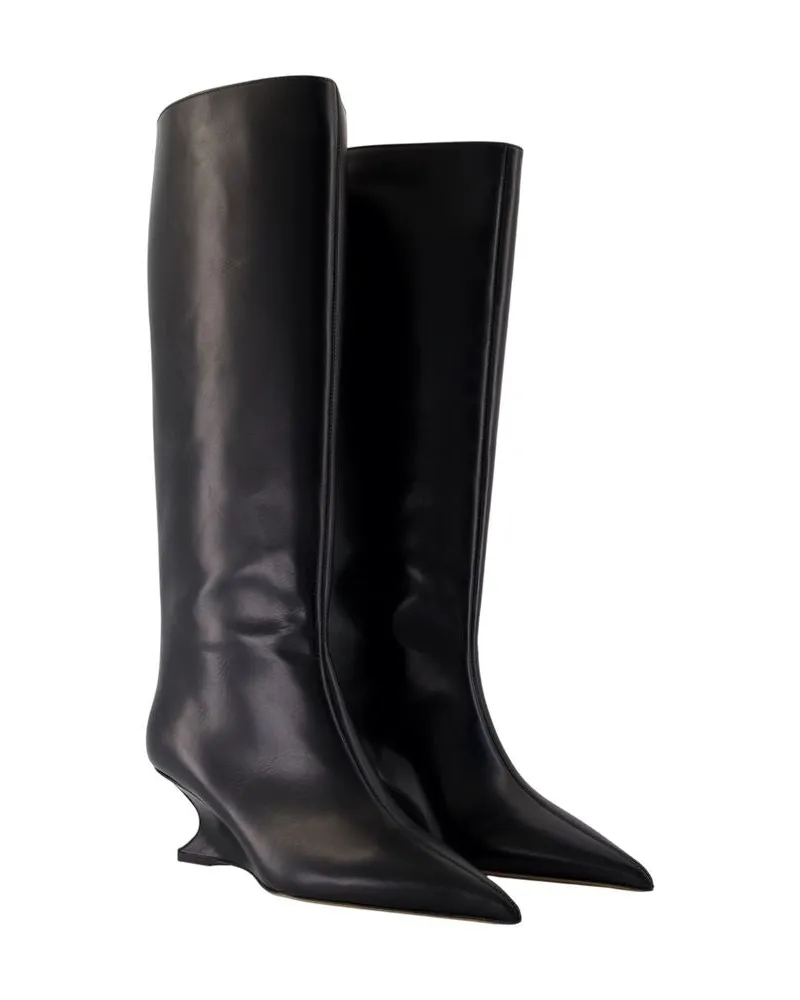 Paris Texas Women's Nina 50 Boots -  Leather Black Shoes Black
