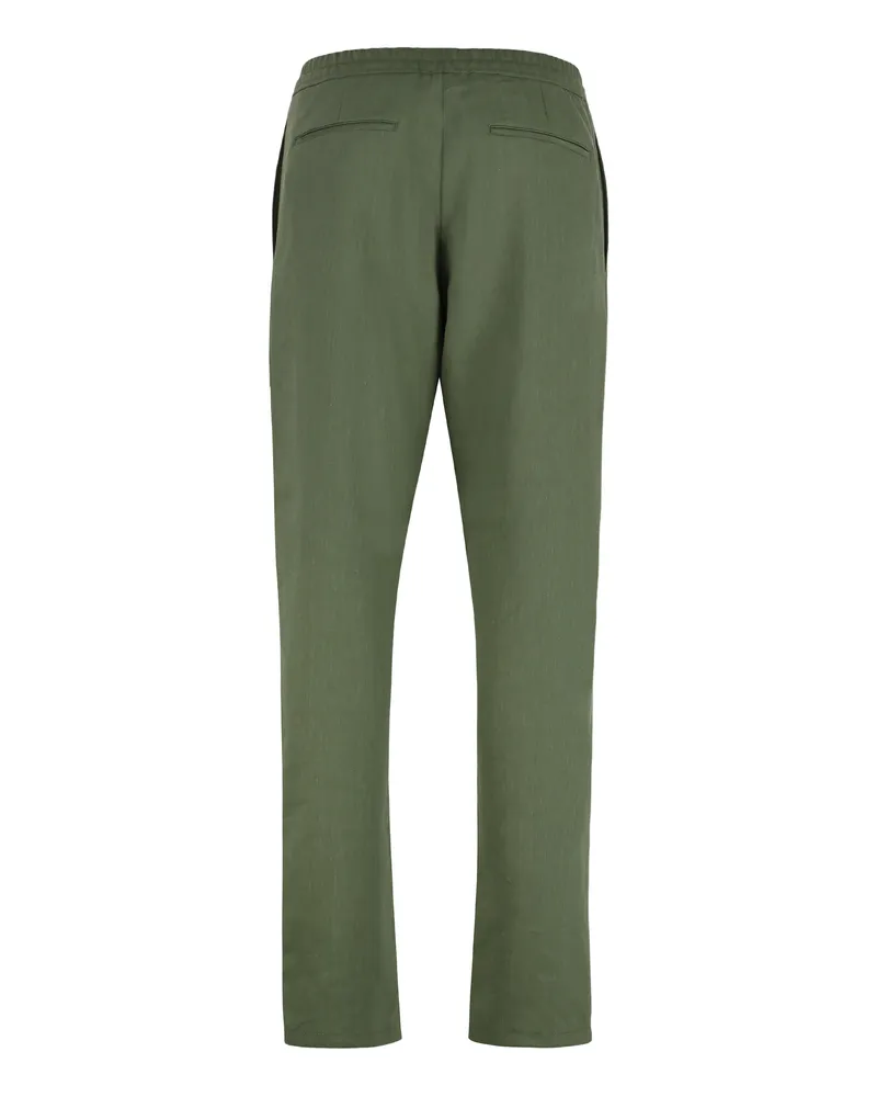 Canali Men's Trousers Wool-Blend Green Linen Green