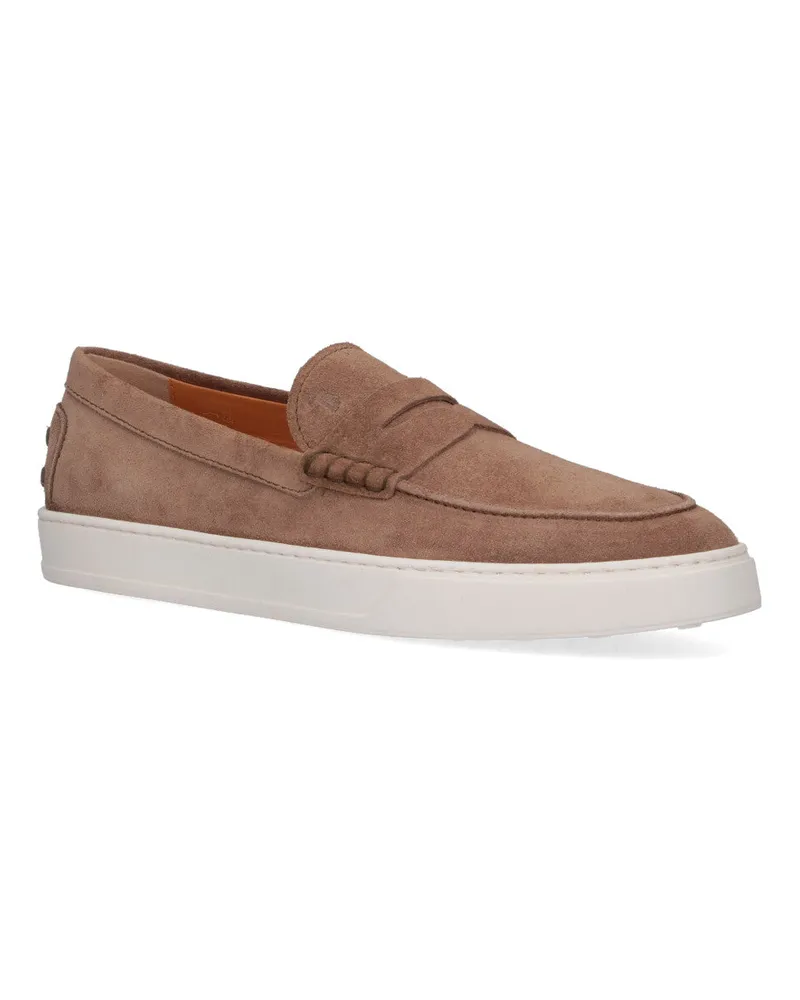 TOD'S Men's Flat Shoes Brown Outer: Calf Leather Taupe