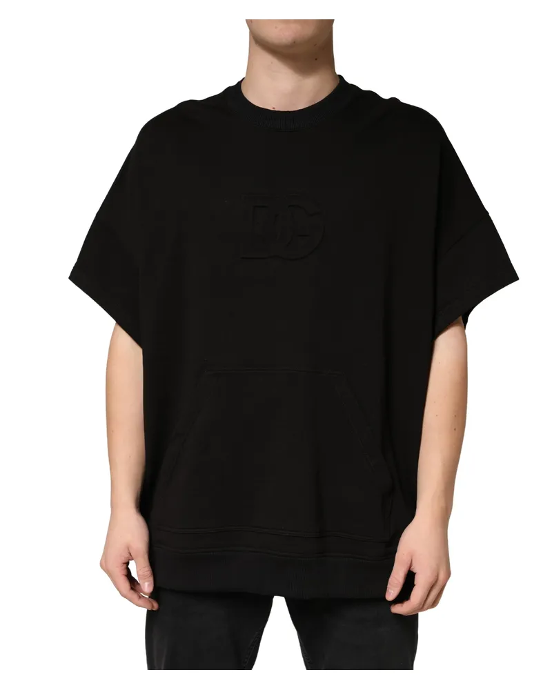 Dolce & Gabbana Men's Black Cotton Crewneck Short Sleeve T-Shirt Black