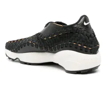 Woven Leather Sneaker — Black