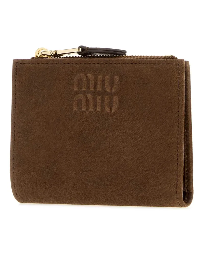 Miu Miu Women's Brown Nappa Leather Wallet Rovere Portafogli Brown